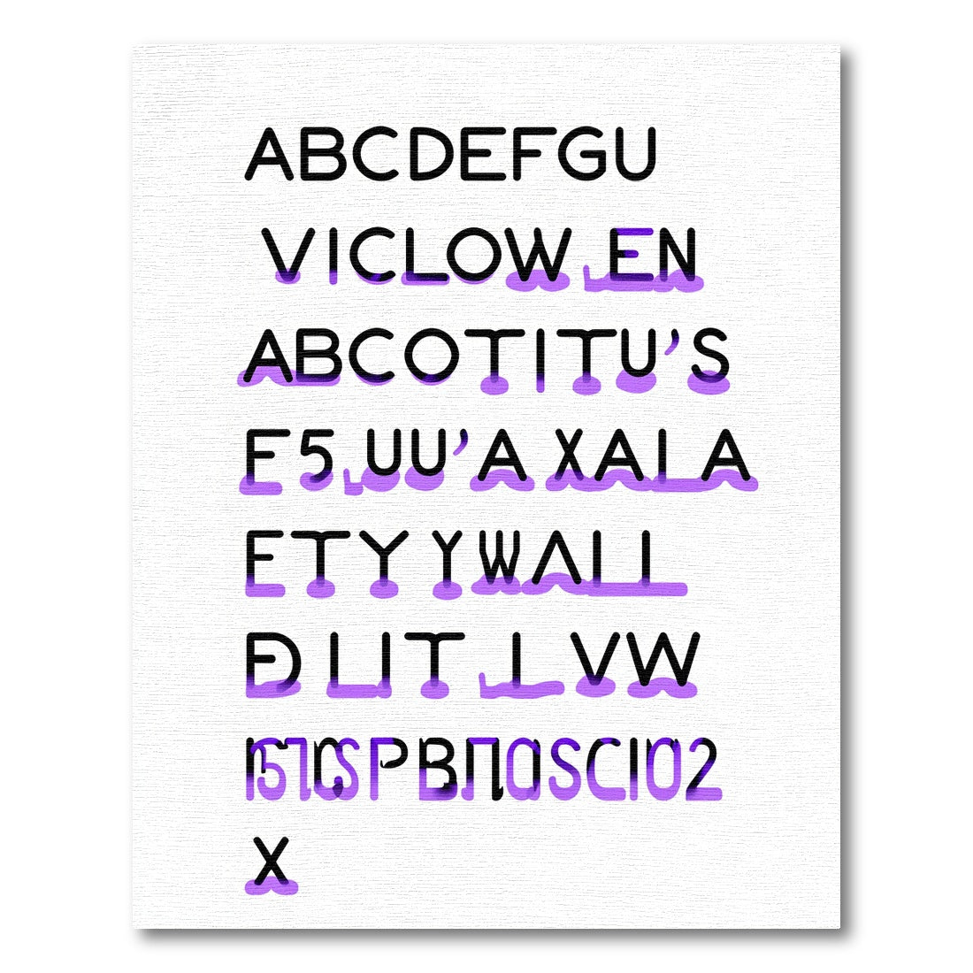 Bold Purple Alphabet Stack Rug