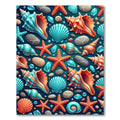 Vibrant Coastal Seashell Coral Starfish Reef Rug