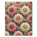 Blush and Cream Botanical Dahlia Floral Rug