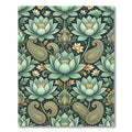 Emerald Lotus Paisley Garden Rug
