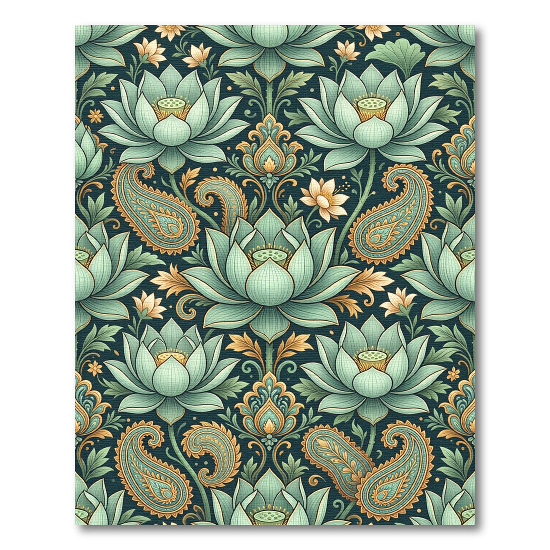 Emerald Lotus Paisley Garden Rug