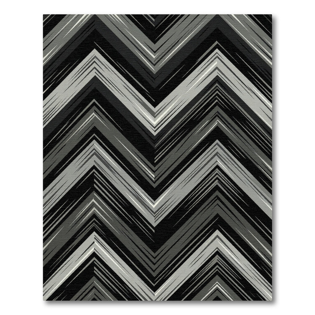 Monochrome Sharp Chevron Jagged Lines Rug