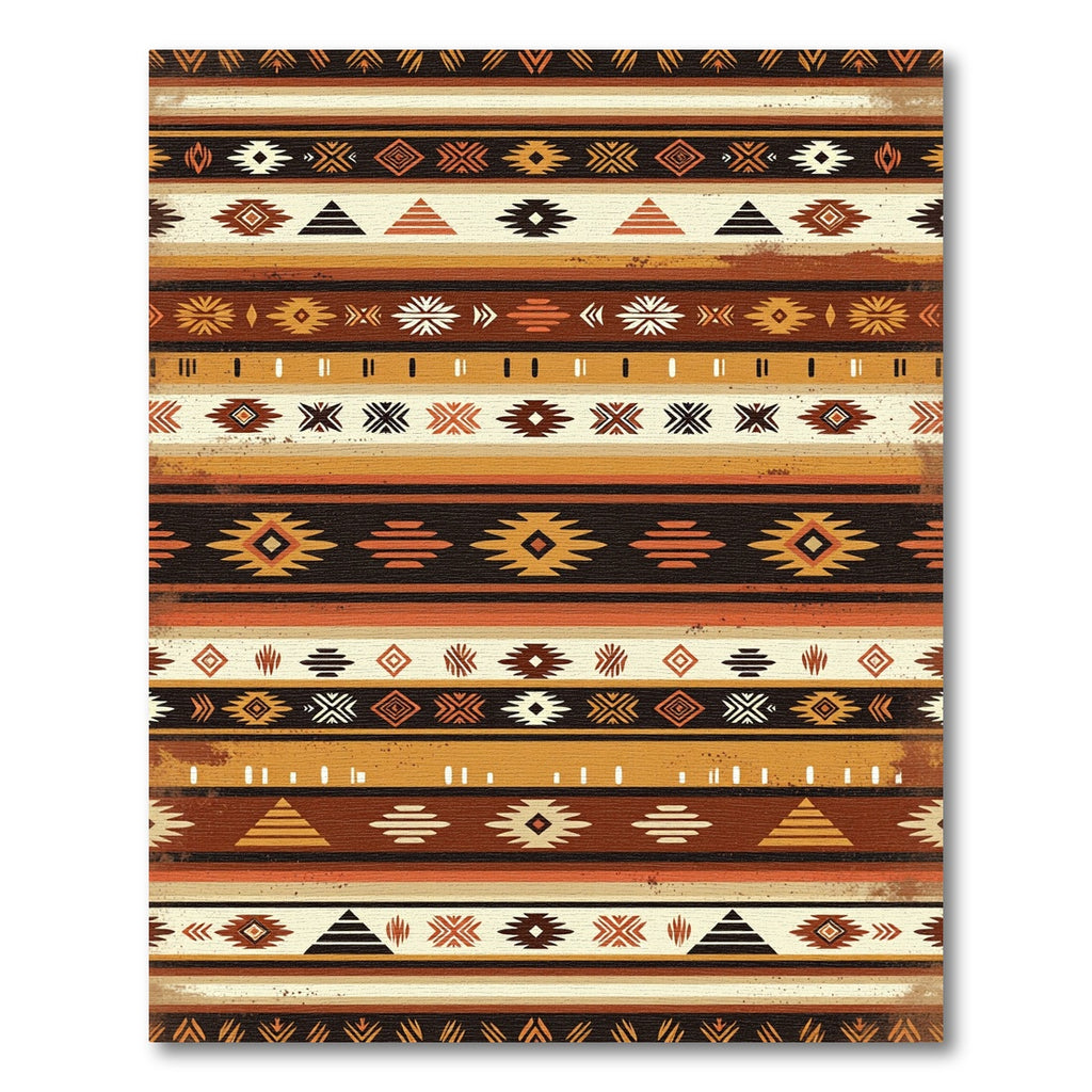 Earthy Terracotta Geometric Southwest Striped Rug