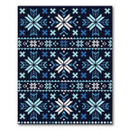 Geometric Nordic Blue Snowflake Frost Rug