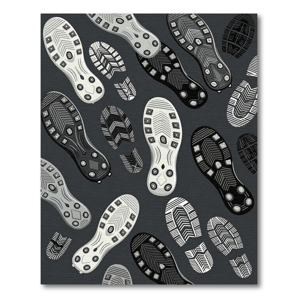 Monochrome Athletic Tread Footprint Rug