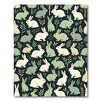 Whimsical Forest Rabbit Sage Garden Rug