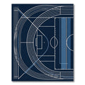 Minimalist Navy Blue Athletic Track Graphic Rug