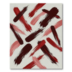 Bold Crimson Brushstroke Abstract Rug