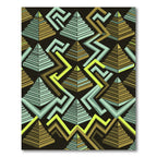 Geometric Pyramid Zigzag Arrangement Rug