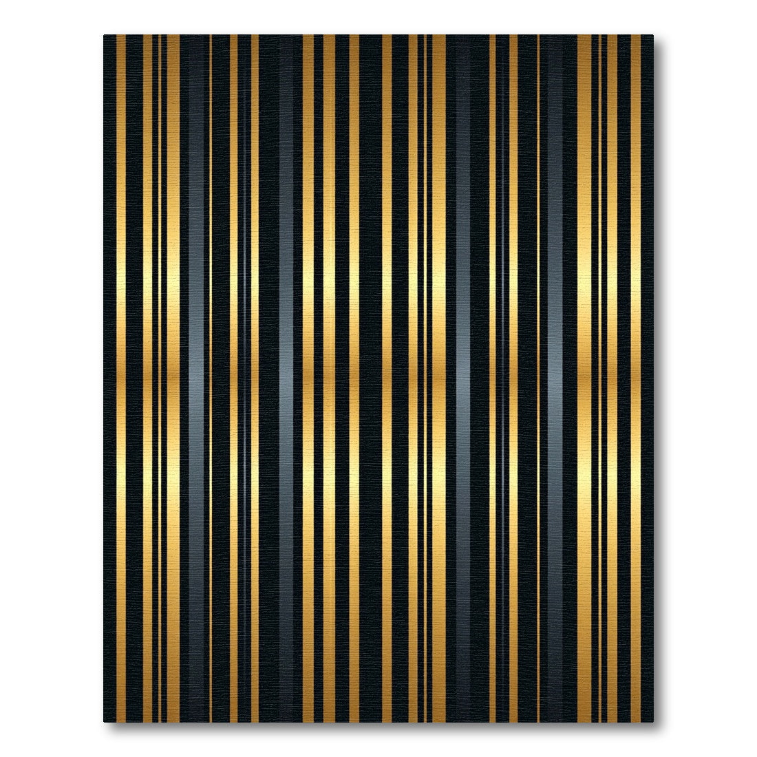 Elegant Gold Black Stripe Rug