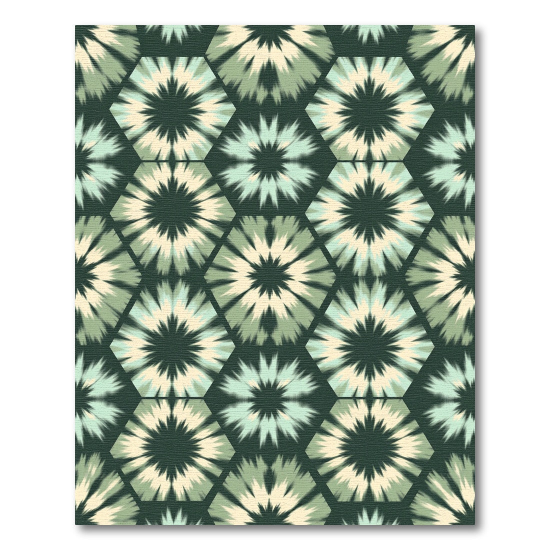 Hexagonal Starbloom Tie-Dye Rug