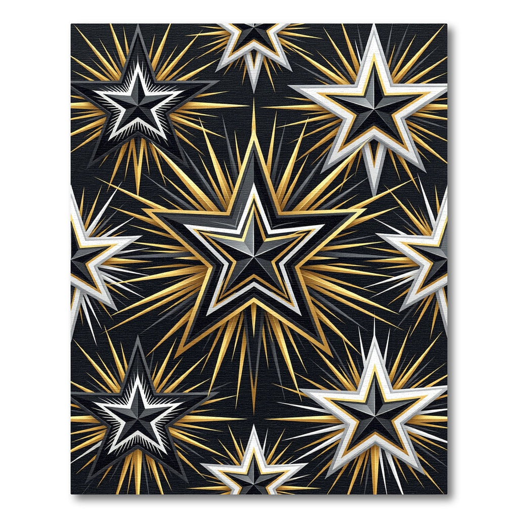 Celestial Gold and Black Starburst Rug