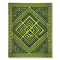 Emerald Green Geometric Maze Rug