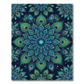 Vibrant Peacock Feather Blue Mandala Rug