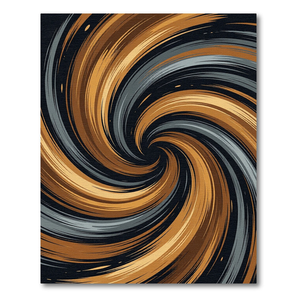 Golden Earth Swirl Abstract Orbit Rug