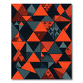 Modern Orange Teal Geometric Triangles Rug