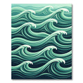 Ethereal Teal Ocean Swell Waves Rug