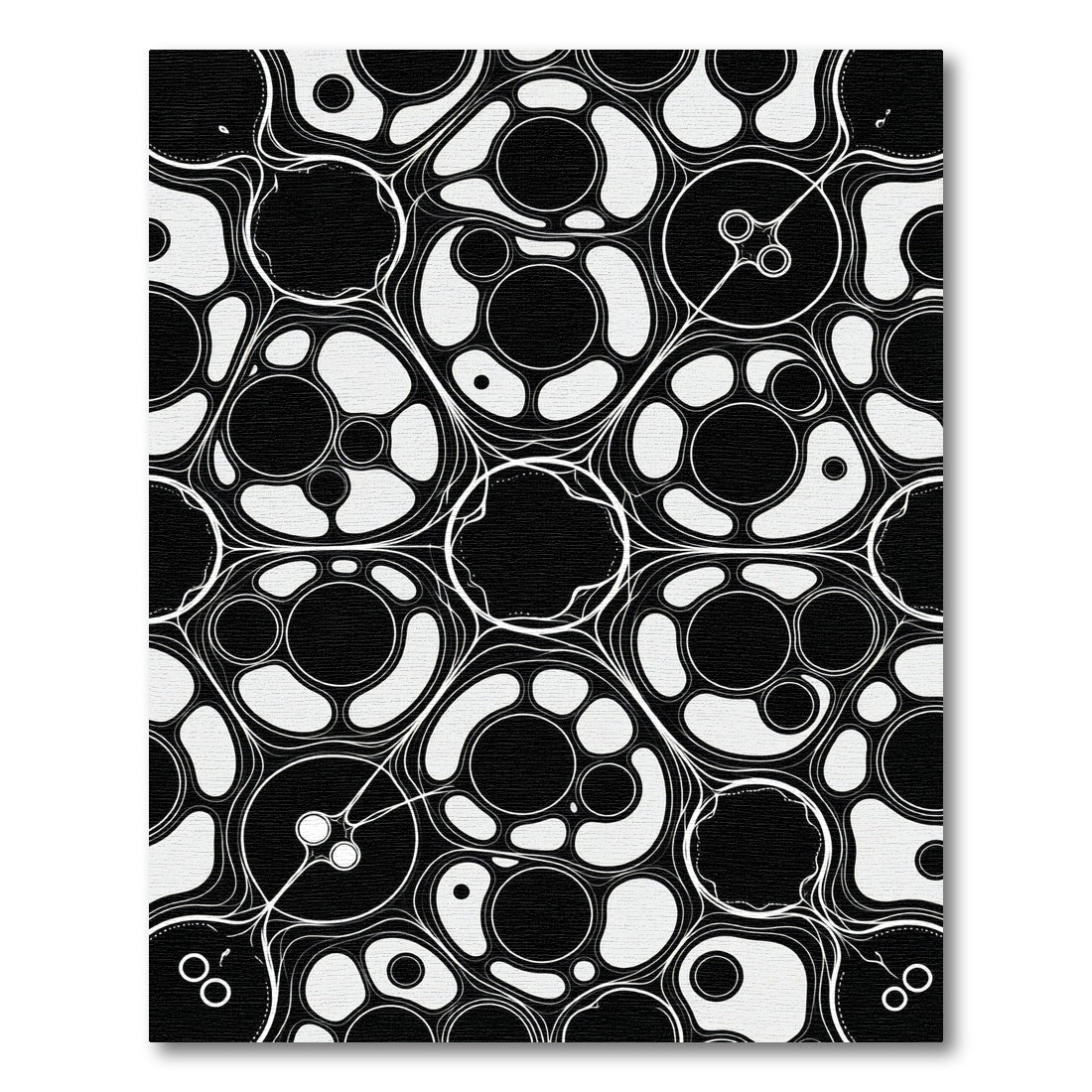 Monochromatic Organic Abstract Flowing Circle Rug