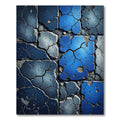Cracked Blue Gray Stone Fragments Rug