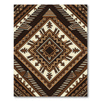 Earthy Geometric Aztec Staircase Medallion Rug