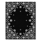 Winter White Snowflake Floral Frame Rug