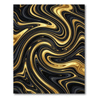 Elegant Gold and Black Marble Swirl Rug