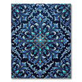 Deep Blue Jewel Accented Floral Rug