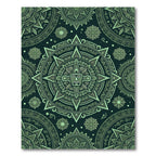 Green Sun God Medallion Mandala Rug