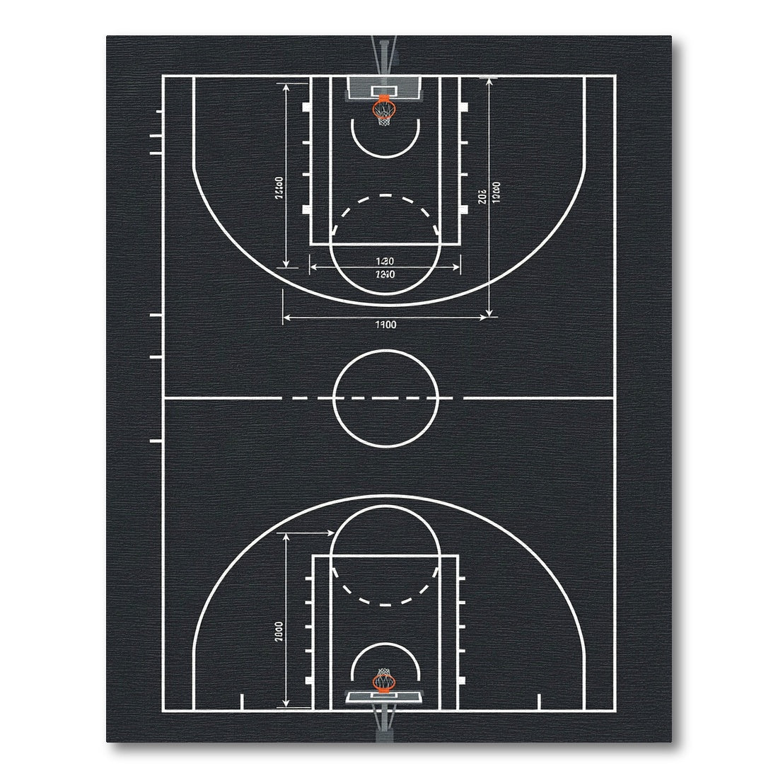Graphic Basketball Court Minimalist Area Rug