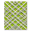 Lime Green Intersecting Geometric Grid Rug
