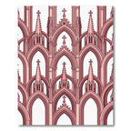 Gothic Cathedral Arch Blush Pink Wallpaper Rug