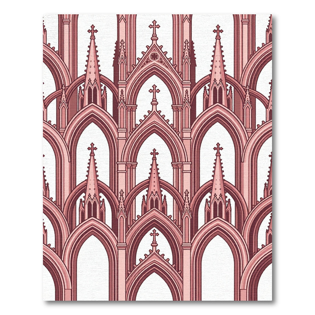 Gothic Cathedral Arch Blush Pink Wallpaper Rug