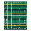 Geometric Green Grid Yard Line Rug