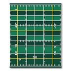Geometric Green Grid Yard Line Rug