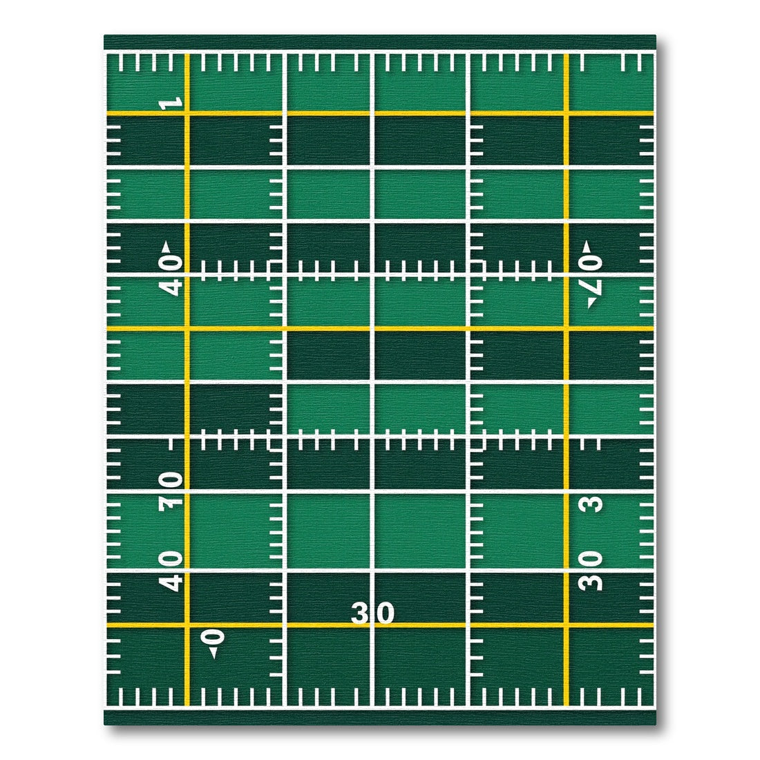 Geometric Green Grid Yard Line Rug