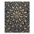 Elegant Gold and Slate Flora Medallion Rug