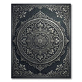Ornate Silver Floral Mandala Charcoal Rug