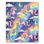 Magical Unicorn Rainbow Starry Night Rug