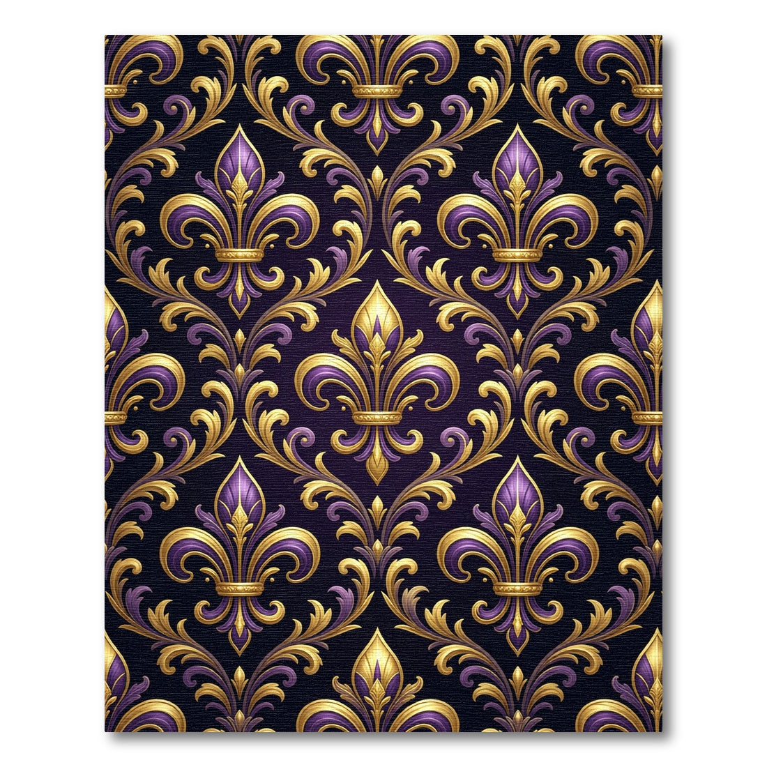Royal Purple And Gold Fleur-de-lis Rug