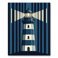 Graphic Blue Striped Nautical Beacon Rug