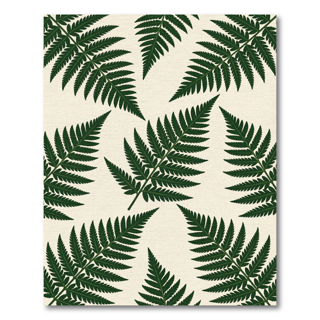 Deep Green Fern Frond Overlay Rug