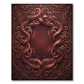 Crimson Swirl Scrollwork Frame Rug