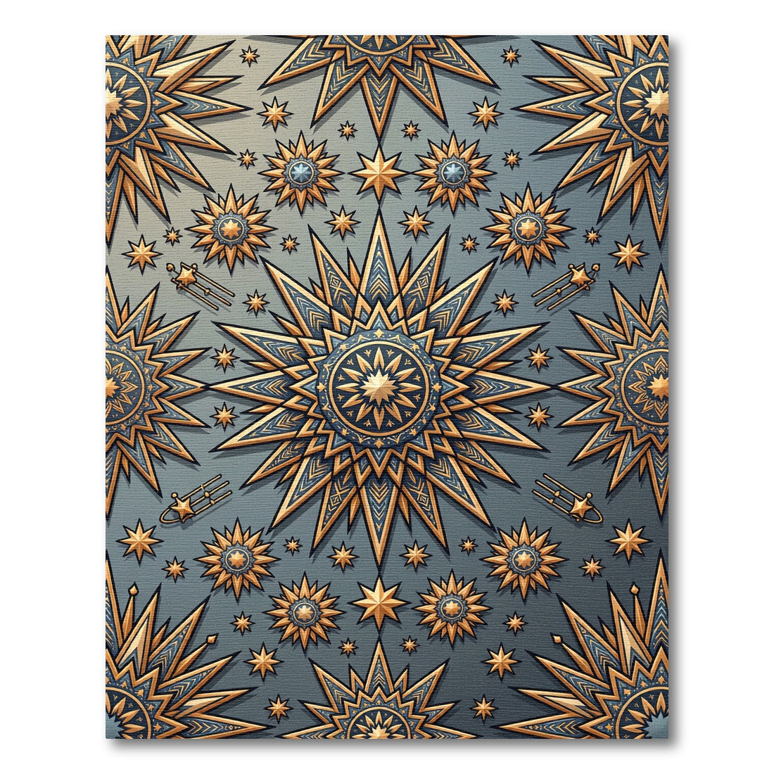 Celestial Gold Starburst Medallion Rug