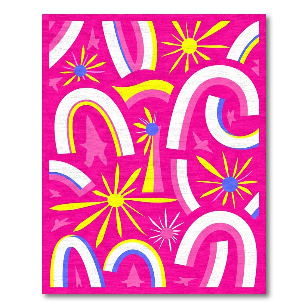 Funky Rainbow Sunburst Explosion Rug