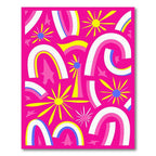 Funky Rainbow Sunburst Explosion Rug