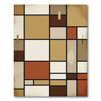 Earthy Geometric Blocks Contemporary Rug