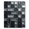 Monochromatic Geometric Grid Block Relief Rug