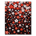Crimson White Cherry Blossom Shower Rug