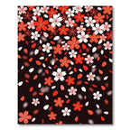Crimson White Cherry Blossom Shower Rug