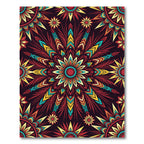 Vibrant Radiant Floral Mandala Sunburst Rug